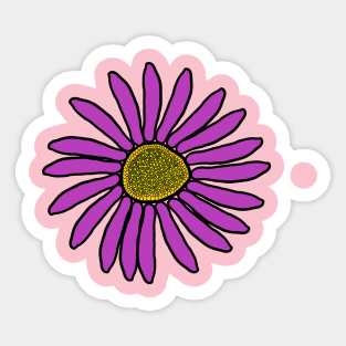 Beautiful, Cute, Pretty, Purple flower design. Sticker